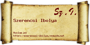 Szerencsi Ibolya névjegykártya